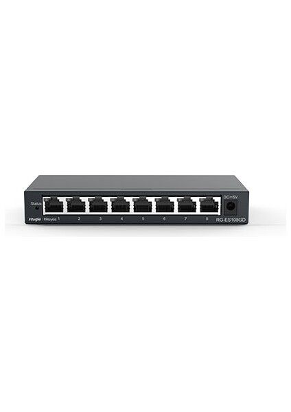 Ruijie -Reyee RG-ES108GD 8 Port 10-100-1000 Mbps Gbit Switch Çelik Kasa