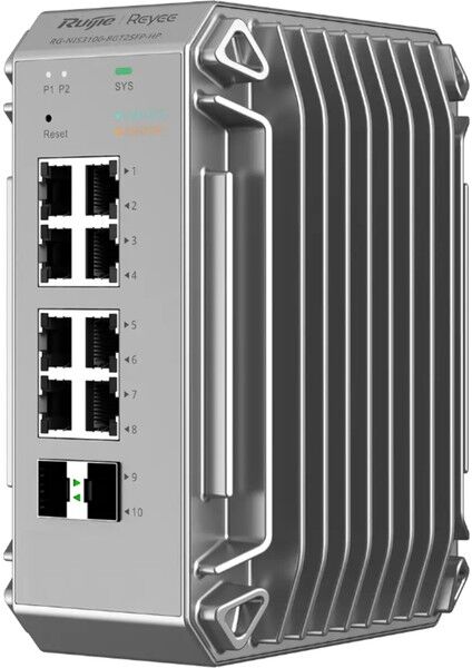 Reyee RG-NIS3100-8GT2SFP-HP 8 Portlu, 10/100/1000 Gigabit, Endüstriyel Switch, 2 Sfp, 8 Port Poe+ (240W)