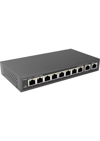 Ruijie Reyee RG-ES110D-P 10PORT 110W 2xgigabit Uplink 8 Port Poe Yönetilemez Switch