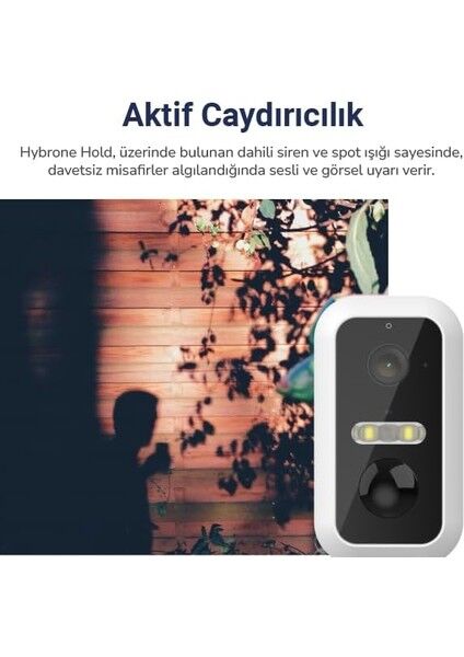 Hybrone HY-CW3013-FB  Iç/dış Ortam Akıllı Wi-Fi Batarya Kamera