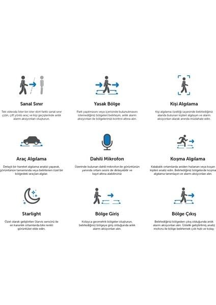 Vguard VG-535AD-BF 5mp 3.6mm Sabit Lens H.265+ Dahili Sesli Dual Light Renkli Ir Bullet Ip Kamera